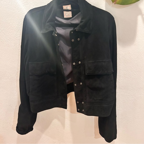 We the FREE PEOPLE 
We The Free Suzy REAL Suede leather Chore Jacket - Black xs - Picture 5 of 7